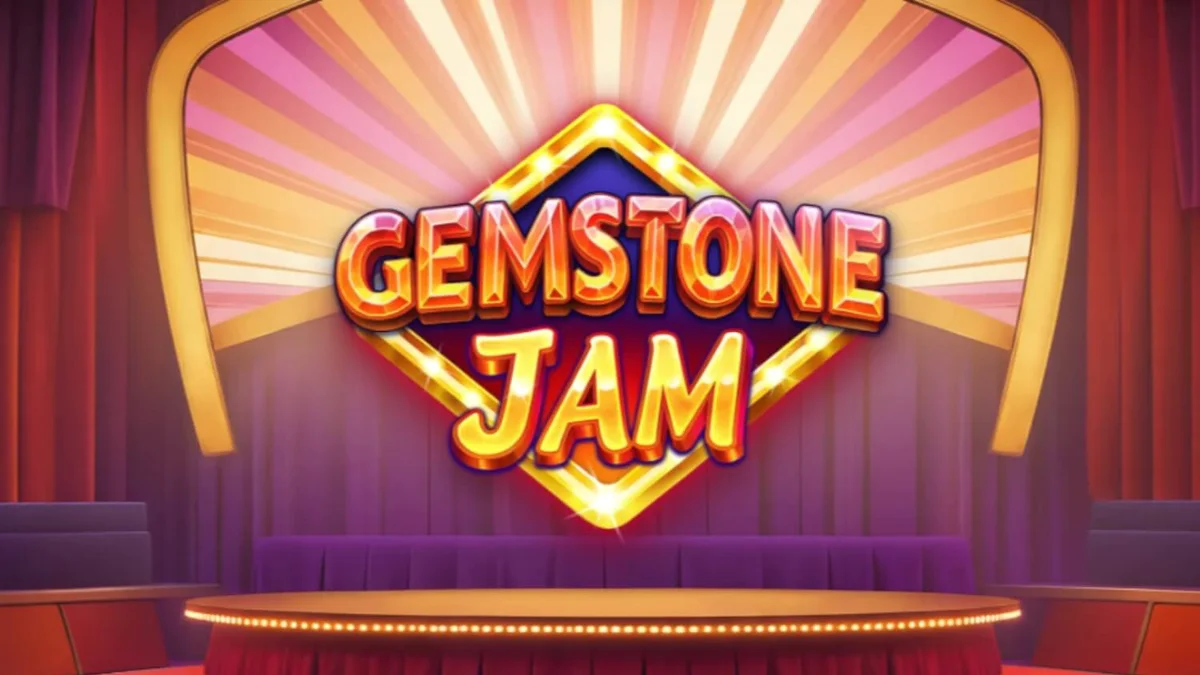 Tampilan visual slot Gemstone Jam dengan simbol berlian dan bar yang mewah