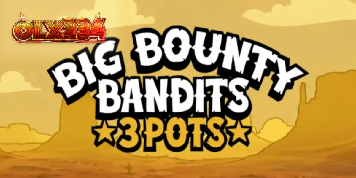 Tampilan visual slot Big Bounty Bandits: 3 Pots dengan gaya animasi rubber-hose.